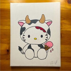 Hello kitty canvas painting